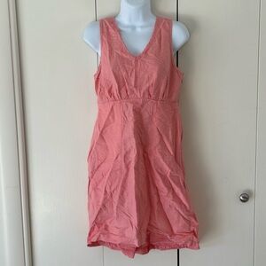 Freedom Trail Linen/Cotton sleeveless minidress pockets S
